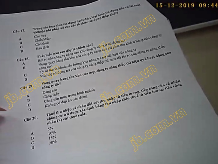 GiӰi thiәu Đӓ thi BIDV T12-2019