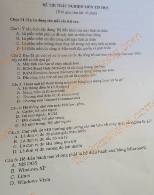 Agribank - CẂu trĤc đӓ thi viӂt